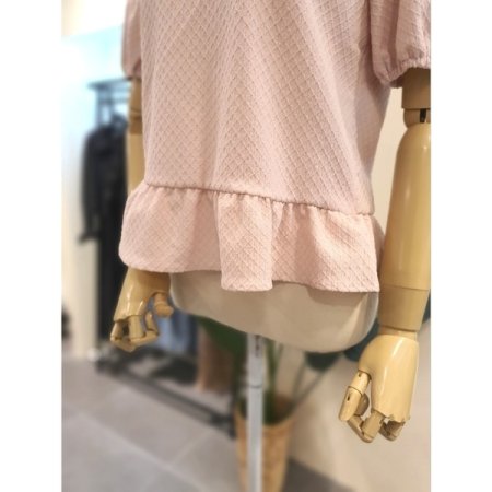 셔링 반팔 블라우스 핑크
