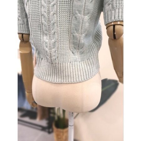 퍼프 소매 반팔 니트 민트