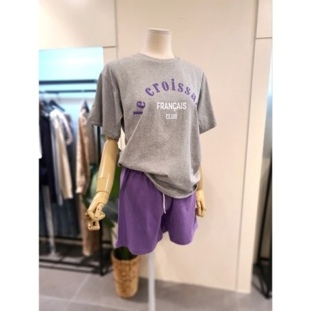 크루 반팔 반바지 세트 그레이