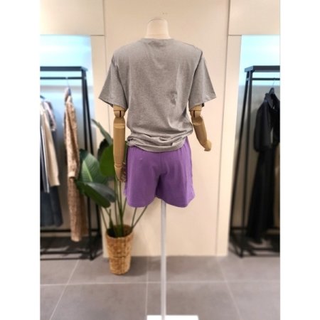 크루 반팔 반바지 세트 그레이