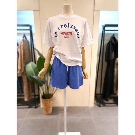 크루 반팔 반바지 세트 옐로우