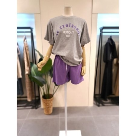 크루 반팔 반바지 세트 옐로우