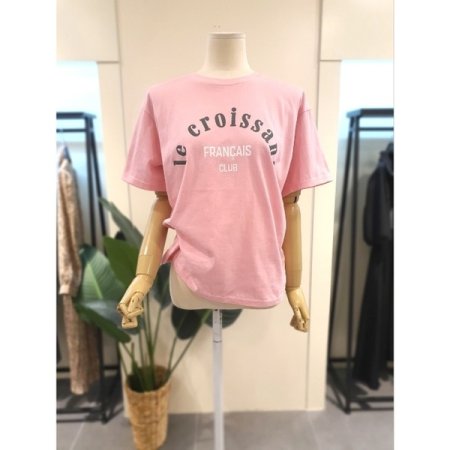 크루 반팔 반바지 세트 핑크