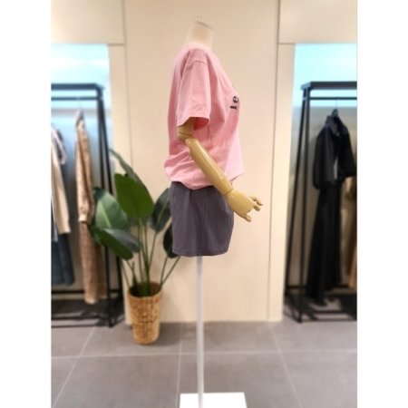 크루 반팔 반바지 세트 핑크