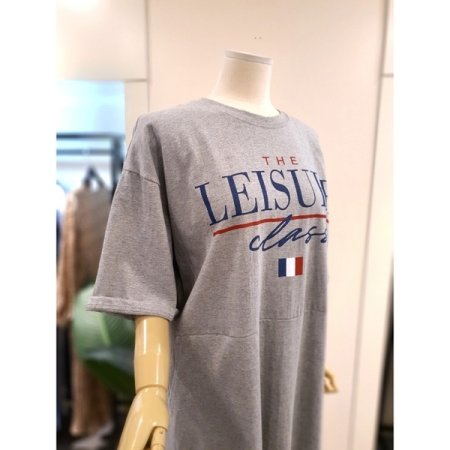 프랑 포켓 반팔 롱 원피스 그레이