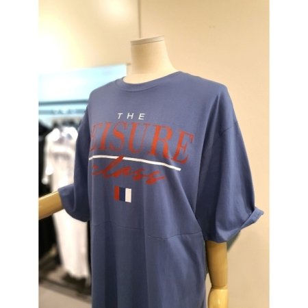 프랑 포켓 반팔 롱 원피스 블루