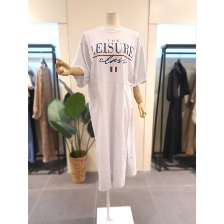 프랑 포켓 반팔 롱 원피스 블루