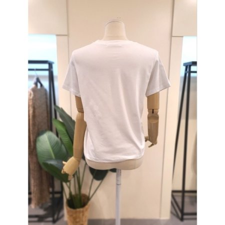 레터링 반팔 티셔츠 화이트