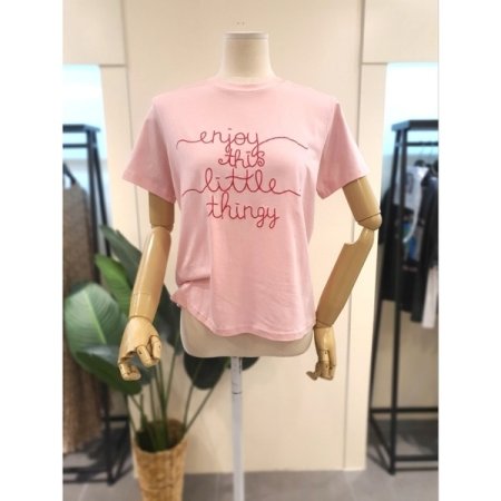 레터링 반팔 티셔츠 화이트