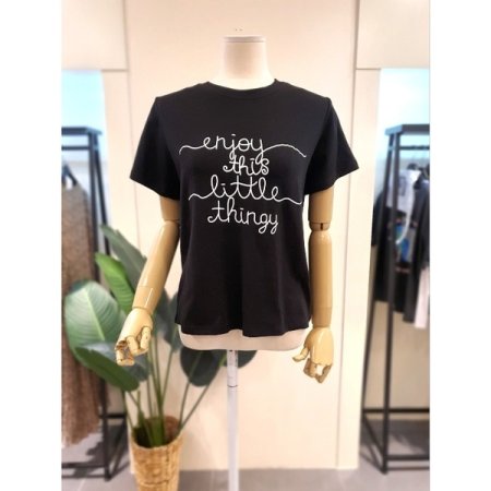 레터링 반팔 티셔츠 화이트