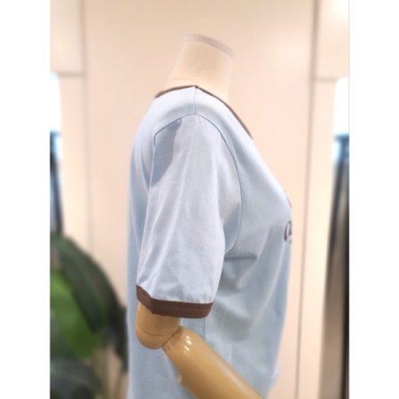 카모 배색 반팔 티셔츠 스카이블루