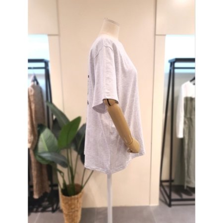 플라워 솔리드 루즈핏 티셔츠 LG