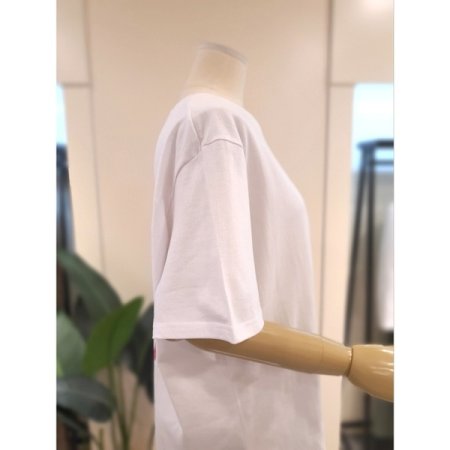 플라워 솔리드 루즈핏 반팔티 화이트