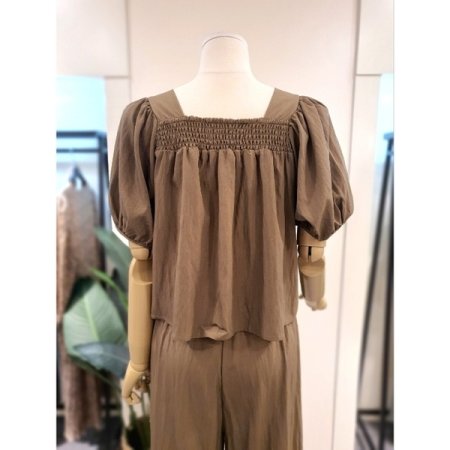 바스락 블라우스 밴딩 팬츠 세트 BR