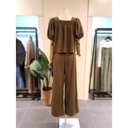 바스락 블라우스 밴딩 팬츠 세트 BR