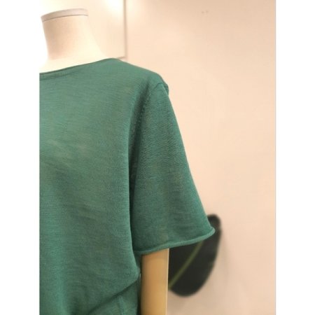 돌돌 라운드 반팔 니트 그린