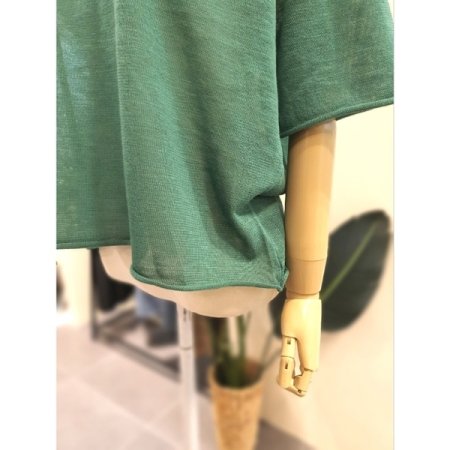 돌돌 라운드 반팔 니트 그린