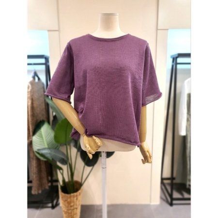 돌돌 라운드 반팔 니트 그린