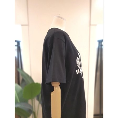 플라워 반팔 티셔츠 블랙