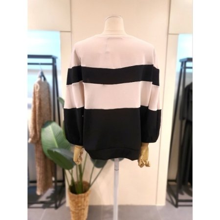 블루종 스트라이프 7부 블라우스