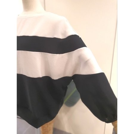 블루종 스트라이프 7부 블라우스