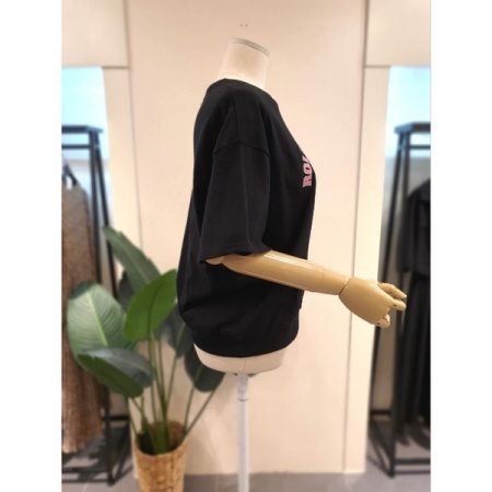 코스터 프린팅 반팔 티셔츠 블랙