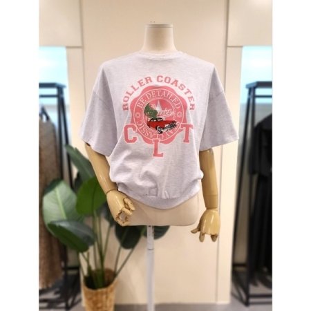 코스터 프린팅 반팔 티셔츠 블랙