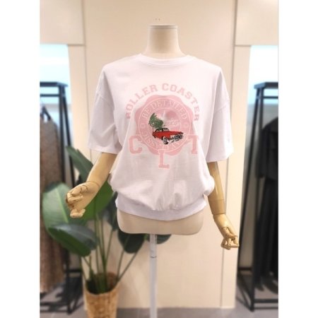 코스터 프린팅 반팔 티셔츠 블랙