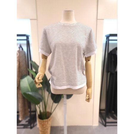 레이어드 스트라이프 티셔츠 브라운