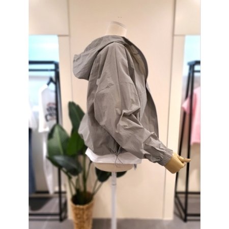 소프트 후드 집업 점퍼 그레이