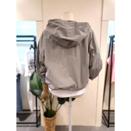 소프트 후드 집업 점퍼 그레이