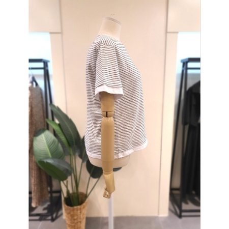 레이어드 스트라이프 티셔츠 화이트
