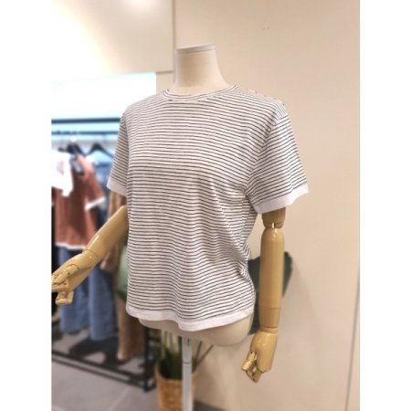 레이어드 스트라이프 티셔츠 화이트