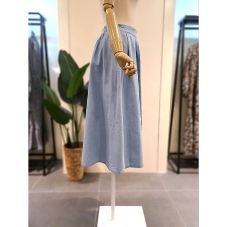 뒷밴딩 플레어 A라인 청치마 2색상