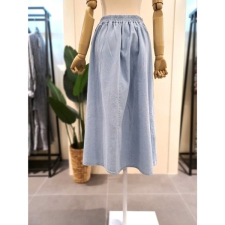 뒷밴딩 플레어 A라인 청치마 2색상