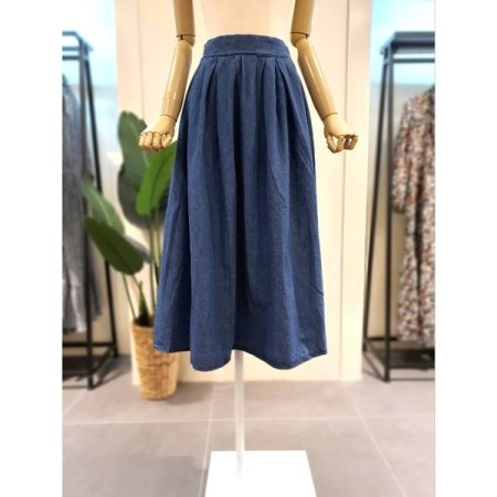 뒷밴딩 플레어 A라인 청치마 2색상