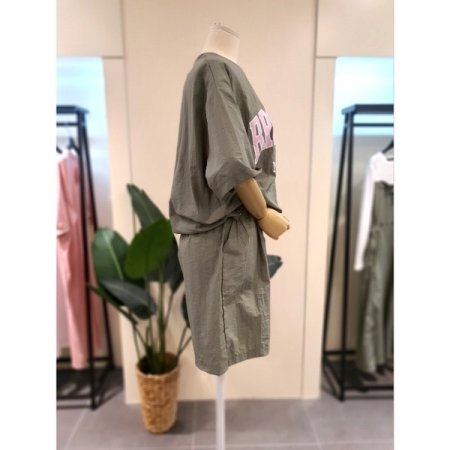 바스락 브룩클린 반바지 세트 카키