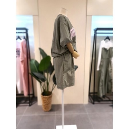 바스락 브룩클린 반바지 세트 카키