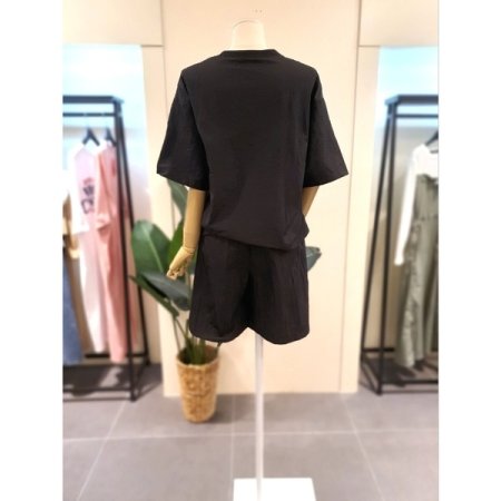 바스락 브룩 반팔 반바지 세트 블랙