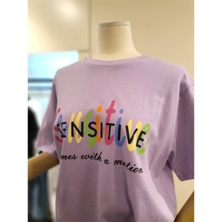 컬러풀 프린팅 반팔티 퍼플