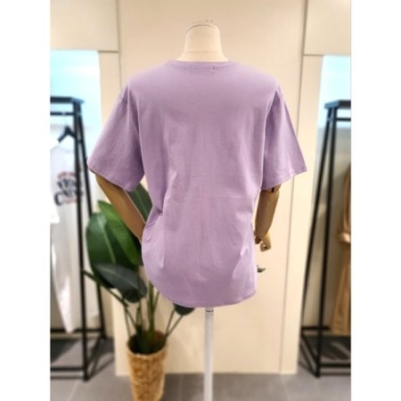 컬러풀 프린팅 반팔티 퍼플