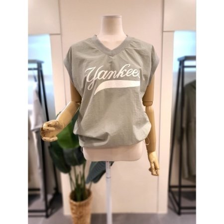 바스락 민소매 반바지 세트 카키