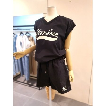 바스락 민소매 반바지 세트 블랙