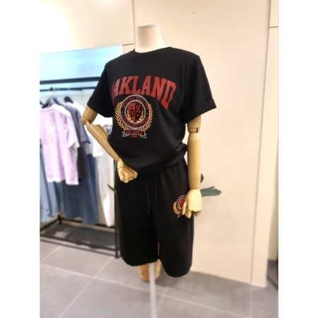 반팔 5부 반바지 트레이닝 세트 BK