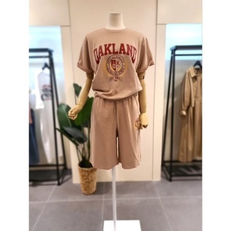 반팔 5부 반바지 트레이닝 세트 BK