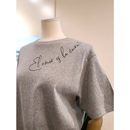 레터링 반팔 티셔츠 그레이