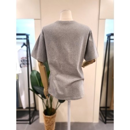 레터링 반팔 티셔츠 그레이