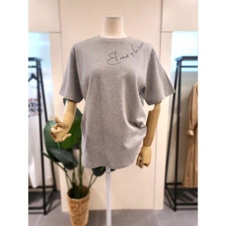 면 레터링 반팔티 퍼플