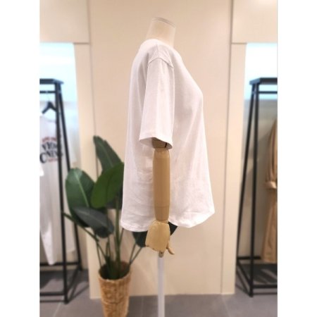 레터링 라운드 반팔티 화이트