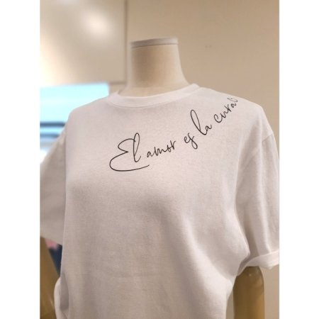 레터링 라운드 반팔티 화이트